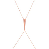 0.43ct 14k Rose Gold Diamond Body Chain Necklace
